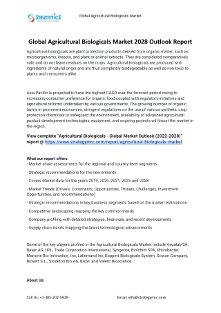 2022 Agricultural Biologicals Industry Global Analysis Report