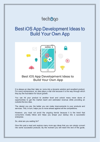Best iOS App Development Ideas to Build Your Own App