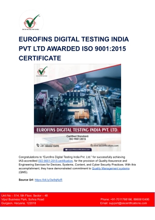 EUROFINS DIGITAL TESTING INDIA