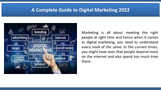 A Complete Guide to Digital Marketing 2022