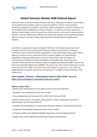 2022 Vetronics Industry Global Analysis Report