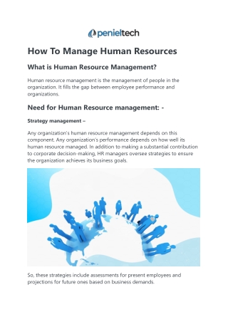 How To Manage Human Resource-Penieltech
