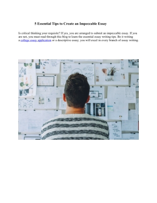 5 Essential Tips to Create an Impeccable Essay