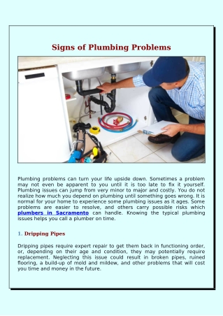 What Are Signs of Plumbing Problems in House?