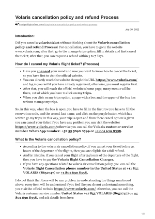 Volaris cancellation policy and refund Process