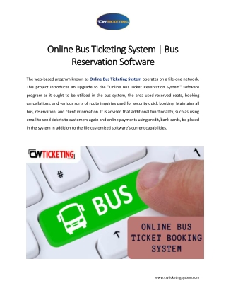 Online Bus Ticketing System - Bus Reservation Software