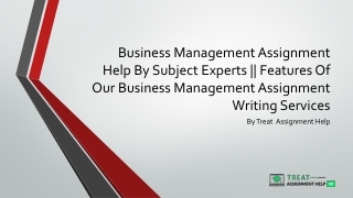 Business Management Assignment Help By Subject Experts