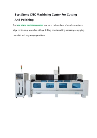 1 best Stone CNC Machining Center For Cutting And Polishing