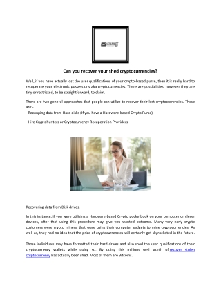 Lost Money Recovery Services - Finance Recovery
