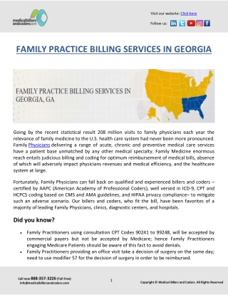 FAMILY PRACTICE BILLING SERVICES IN GEORGIA