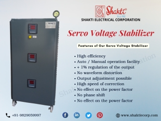 Features Of Servo Voltage Stabilizer