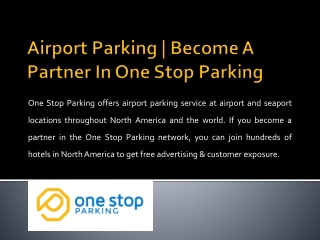 Airport Parking | Become A Partner In One Stop Parking