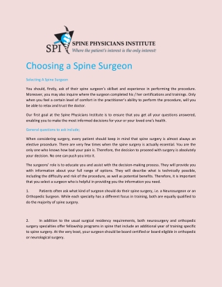 Best Spine Surgeon in Dallas, TX - Spine Physicians Institute