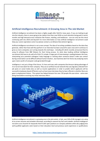 Agency for Artificial Intelligence Hiring - AI Recruiting Services