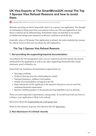 The Top 3 Spouse Visa Refusal Reasons and how to avoid them