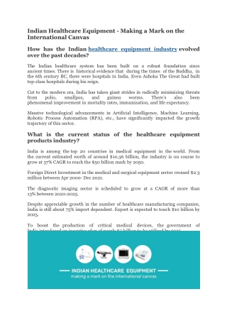 healthcare equipment manufacturer - Industry experts