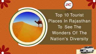 Top 10 Tourist Places In Rajasthan To See The Wonders Of The Nation's Diversity