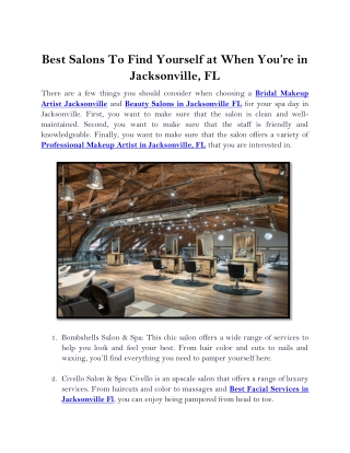 Best Salons To Find Yourself at When You are in Jacksonville, FL