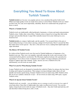 Everything You Need To Know About Turkish Towels