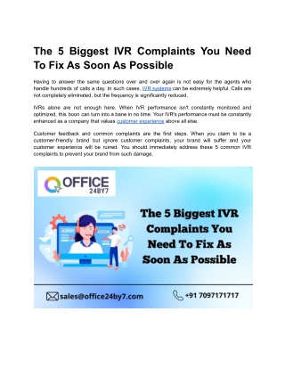 The 5 Biggest IVR Complaints You Need To Fix As Soon As Possible