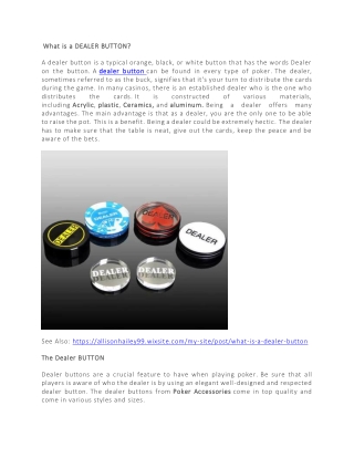 What is a DEALER BUTTON