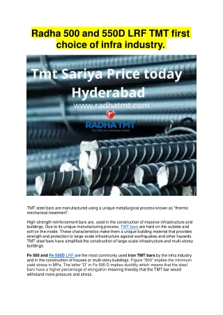 Tmt 550 steel price today in Hedrabad