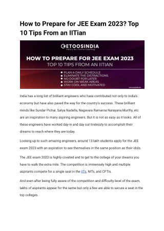 How to Prepare for JEE Exam 2023_ Top 10 Tips From an IITian