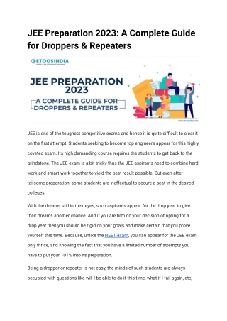 JEE Preparation 2023_ A Complete Guide for Droppers & Repeaters