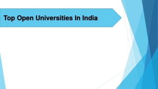 Top Open Universities In India