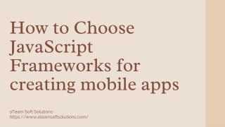 JavaScript Frameworks for creating mobile apps