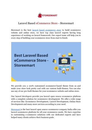 Laravel Based eCommerce Store - Storeemart