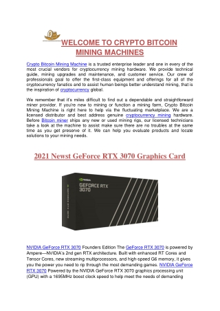 WELCOME TO CRYPTO BITCOIN MINING MACHINES1
