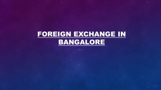 Foreign Exchange Rates in Bangalore