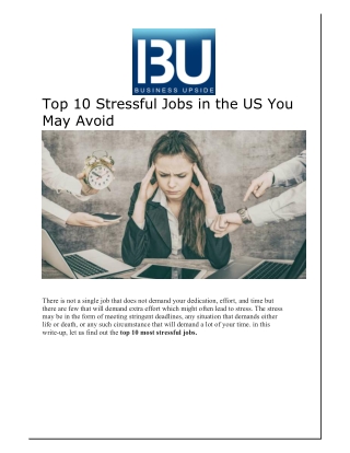 Top 10 Stressful Jobs in the US You May Avoid