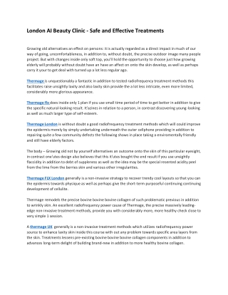 London AI Beauty Clinic - Safe and Effective Treatments
