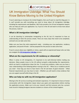 UK Immigration Lawyer in Uxbridge - aschfordslaw