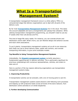 What Is a Transportation Management System?