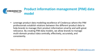 Product information management (PIM) data model