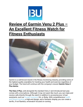 Review of Garmin Venu 2 Plus – An Excellent Fitness Watch for Fitness Enthusiasts