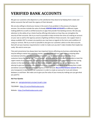 VERIFIED BANK ACCOUNTS