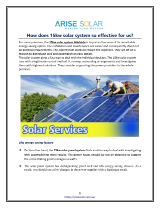 How does 15kw solar system so effective for us