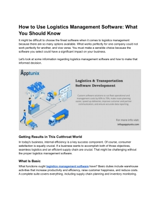 How to Use Logistics Management Software: What You Should Know