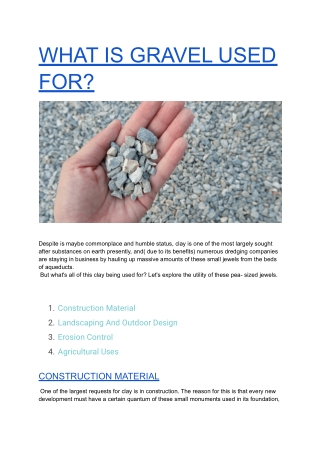 WHAT IS GRAVEL USED FOR