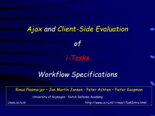 Ajax and Client-Side Evaluation of i-Tasks Workflow Specifications