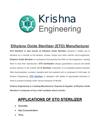 Ethylene Oxide Sterilizer