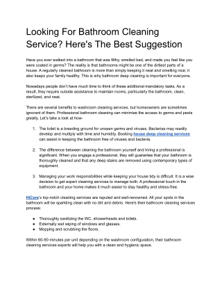 Looking For Bathroom Cleaning Service_ Here's The Best Suggestion