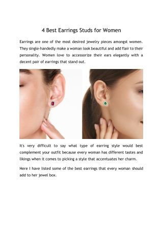 4 Best Earrings Studs for Women