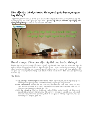 Liệu việc tập thể dục trước khi ngủ có giúp bạn ngủ ngon hay không?