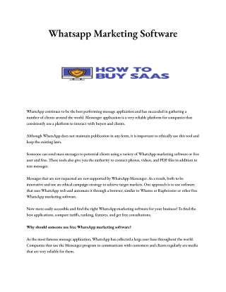 Whatsapp Marketing Software