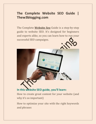 The Complete Website Seo Guide | Thew3blogging.com